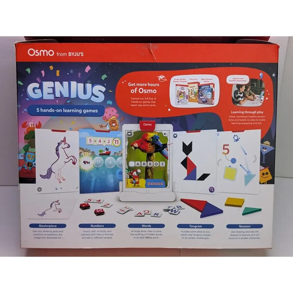 Osmo Genius Starter Kit 901-00089 iPad 5 Learning Games Base Tiles Ages 6-10